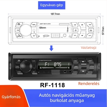 Autóközponti vezérlő burkolat — ABS műanyag előlap DVD navigációhoz, univerzális modell, testreszabás elérhető, eredet: Guangdong, márka: Ruifengzhi