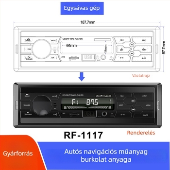 Autóközponti vezérlő burkolat — ABS műanyag előlap DVD navigációhoz, univerzális modell, testreszabás elérhető, eredet: Guangdong, márka: Ruifengzhi