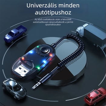 FM Bluetooth 5.3 adó-vevő autóhoz, MP3 audió adapter, vezeték nélküli Bluetooth hangszóró