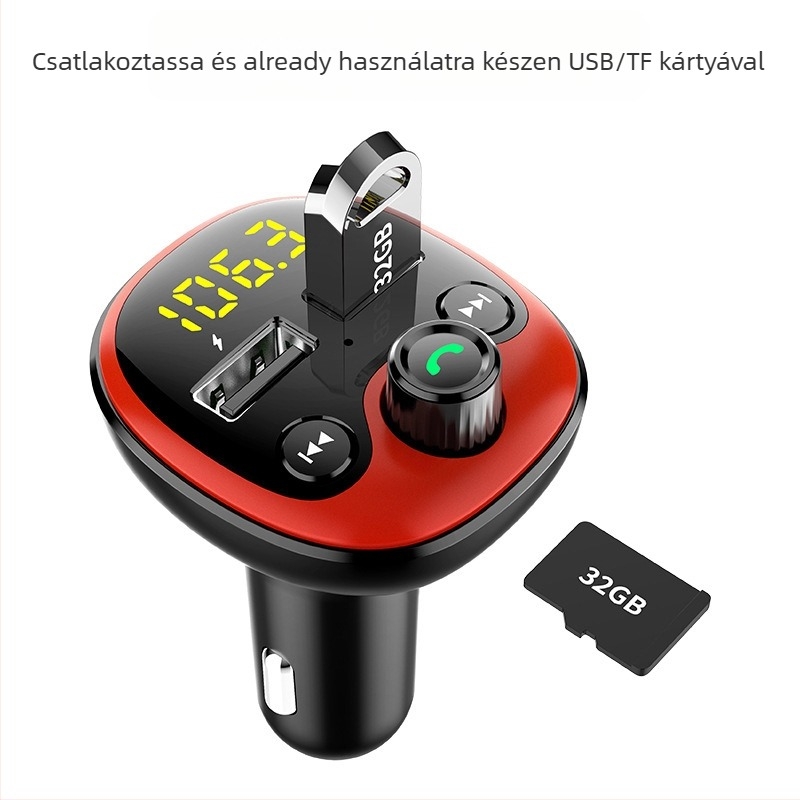 BT21 autós Bluetooth MP3 lejátszó kettős USB-portokkal, 3.1A gyors töltés, 12-24V tápegység, FM rádió