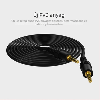 3,5mm férfi–férfi audio kábel autó- és multimédiás eszközökhöz, aranyozott csatlakozók, CCS-vezető; kompatibil autóhangfallal, mobiltelefonral, TV-vel, számítógéppel, tablettával, MP3-lejátszóval
