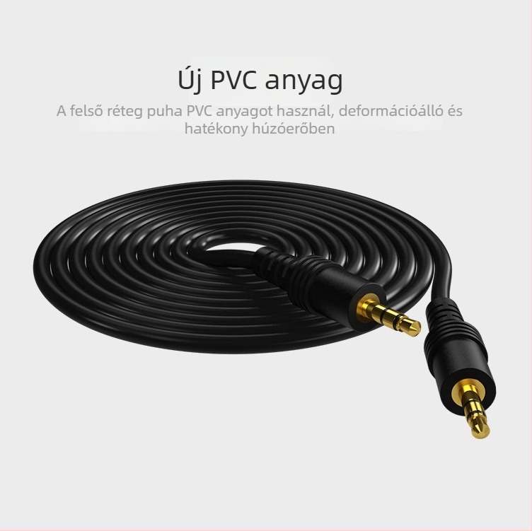 3,5mm férfi–férfi audio kábel autó- és multimédiás eszközökhöz, aranyozott csatlakozók, CCS-vezető; kompatibil autóhangfallal, mobiltelefonral, TV-vel, számítógéppel, tablettával, MP3-lejátszóval