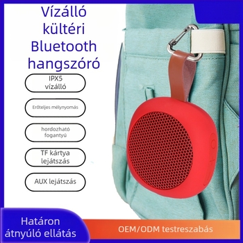 Asztali és kültéri használatra tervezett Bluetooth hordozható mini hangszóró, IPX5 vízálló, 5W teljesítmény, Bluetooth 5.3, beépített 800–1000 mAh akkumulátor, frekvenciaválasz 100 Hz–20 kHz