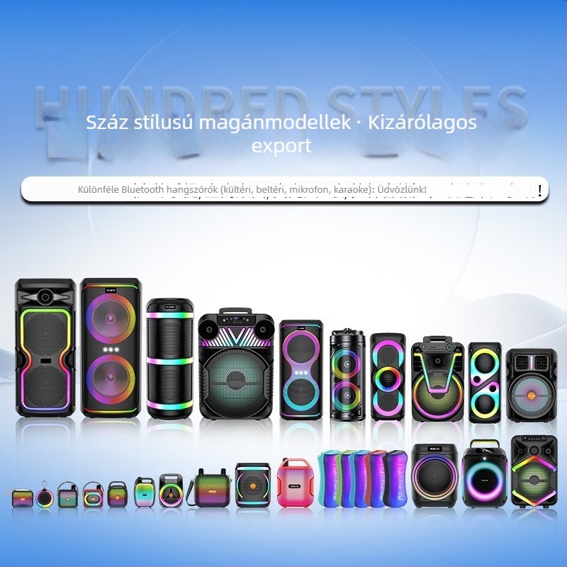 Bluetooth hangszóró két hangszóróval, Bluetooth 5.2, kimenet 10-20W, FM rádió, beépített 2000-4000 mAh akkumulátor