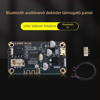 MP3 Bluetooth dekódoló tábla 5.1-es hangfal erősítővel autóhoz (BT-V5; alacsony zajú LDO chip; Bluetooth név: LQSC_BT; Tápfeszültség: DC5V-35V)