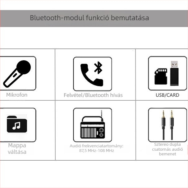 Erősítő panel 2x80W, Bluetooth MP3-dekóder autóhifi modulhoz, modell D161BT