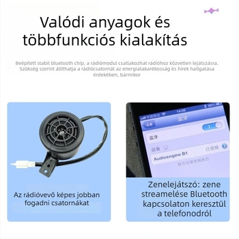 Motorkerékpár Bluetooth hangrendszer MP3-vel, FM rádióval, lopás elleni védelemmel és távirányítóval