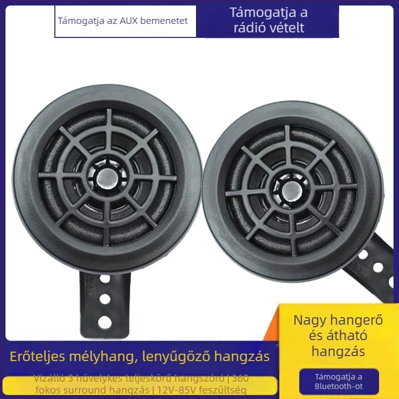 Motorkerékpár Bluetooth hangrendszer MP3-vel, FM rádióval, lopás elleni védelemmel és távirányítóval