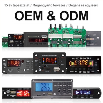 Bluetooth MP3 dekóder panel autóhanghoz – veszteségmentes hangzás, memória kikapcsolás után, modell VTF-022BT V2.2, JL-chip, 5V/12V, SNR 70 dB