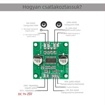 JQ 2x40W erősítő panel autóhifi MP3 dekóder modul