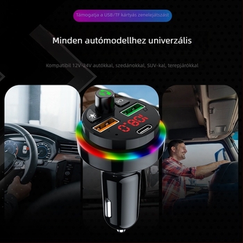 Autó Bluetooth MP3 lejátszó töltővel, támogatja a memóriakártyát és USB-t, modell Pdf16, FM rádió