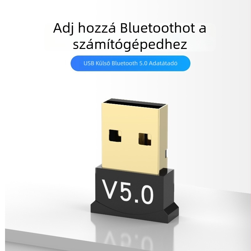 USB Bluetooth audio adapter – vevő- és adóegység, USB interfész, Bluetooth 5.0, Plug-and-Play, 10 m hatótáv