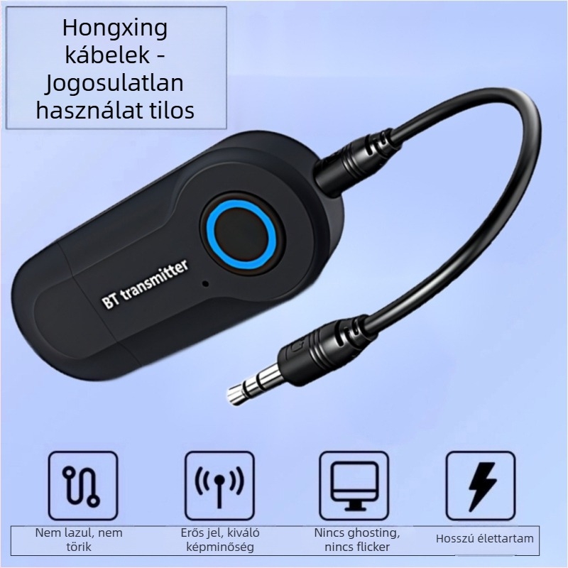 YP36 USB Bluetooth 5.0 adapter – AUX interfész, Plug & Play, külső tápellátás, 10 m hatótáv