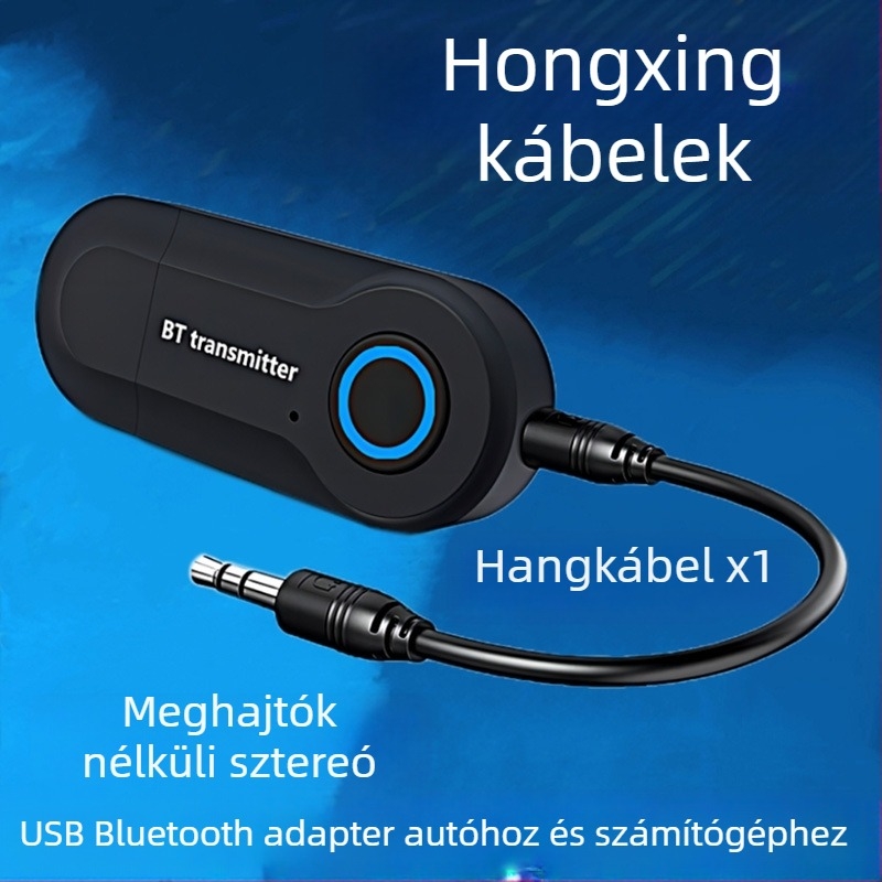 YP36 USB Bluetooth 5.0 adapter – AUX interfész, Plug & Play, külső tápellátás, 10 m hatótáv