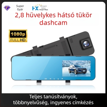 Kétcsatornás 1080p autós dash cam, 170° széles látószög, ciklikus felvétel, parkolás figyelés, TF-kártya támogatás