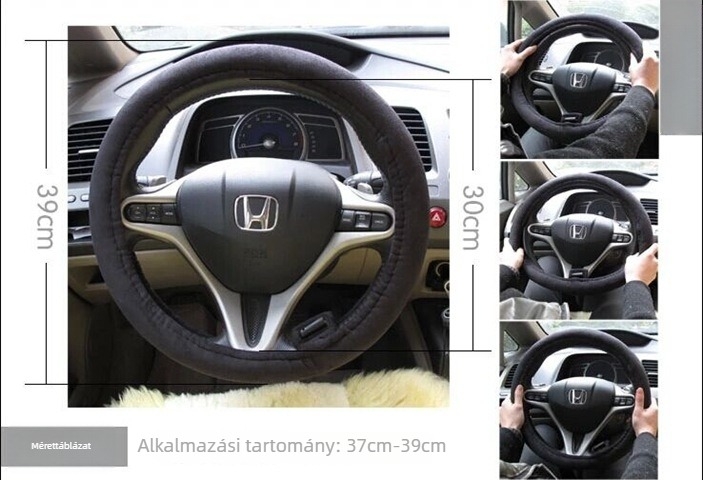 Fűtött kormányvédő autóhoz, plüss velúr anyagból, téli használatra, logónyomtatás elérhető, magáncímke licencelhető