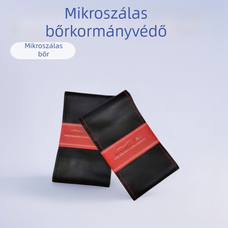 Kézzel varrt kormányvédő mikroszálas bőrből, lychee szemcsés textúrával, univerzális kivitel a legtöbb autómodellhez, négy évszakos, csúszásmentes és kopásálló