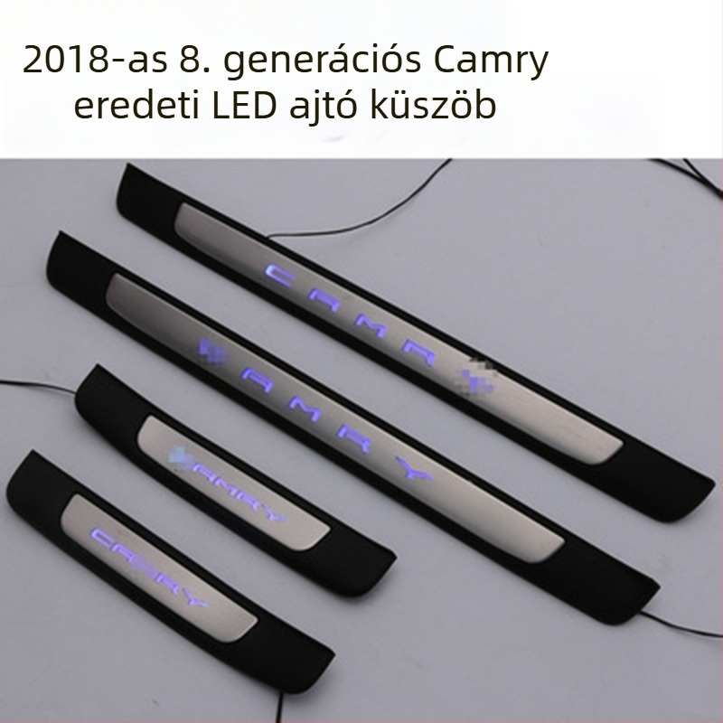 LED ajtó küszöb pedál Camry 2018-2020 (8. generáció), rozsdamentes acél