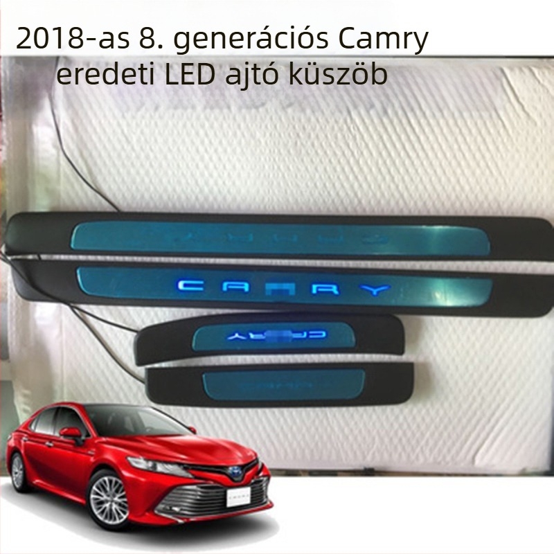 LED ajtó küszöb pedál Camry 2018-2020 (8. generáció), rozsdamentes acél