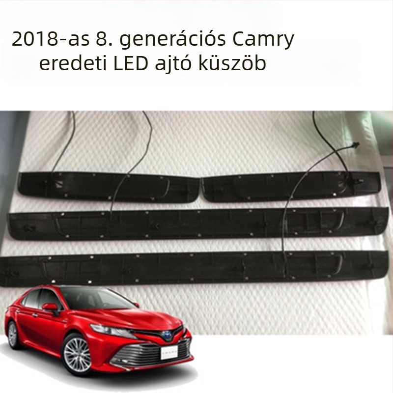LED ajtó küszöb pedál Camry 2018-2020 (8. generáció), rozsdamentes acél