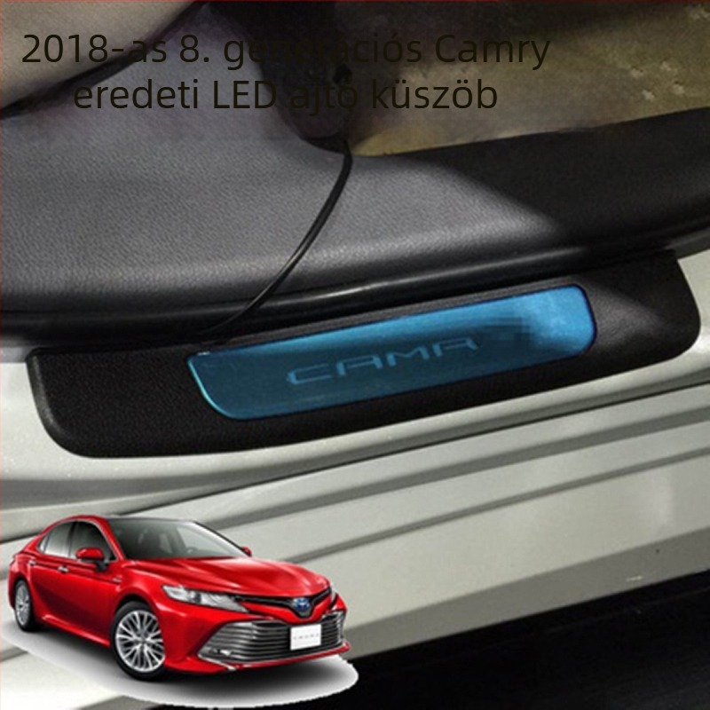 LED ajtó küszöb pedál Camry 2018-2020 (8. generáció), rozsdamentes acél