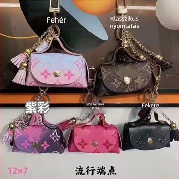 PU bőr mini pénztárca fülhallgató tartóval és kulcs-kártya rekesszel — betűk mintázat, uniszex, új nemzeti trend, 2025 tavasz