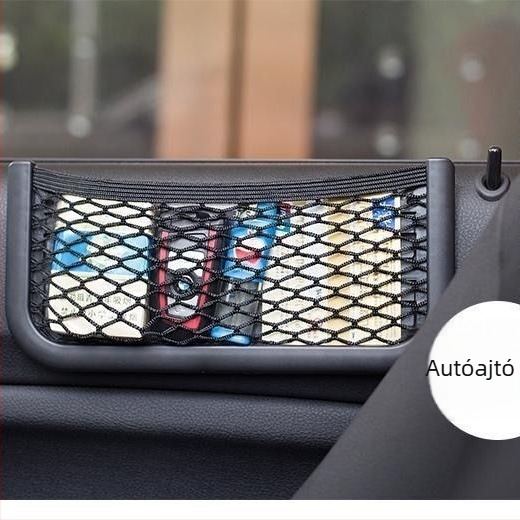 260×120 mm ragasztott hálós telefon-tároló táska autó ajtó melletti ülés hátuljára