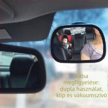 Autóba üléses baba hátsó néző – gömb alakú tükör, rögzítés vákuumcső vagy klipsz a napsütötte felülethez, PE műanyag ház