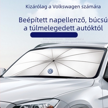 Autónapellenző a frontális szélvédőre – belső árnyékoló, napvédelem és hőszigetelés, esernyő-stílusú