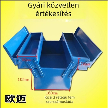 Oumai fém szerszámtároló doboz, hordozható kétszintes autó- és otthoni javító készlet, többfunkciós villanyszerelő eszköztár