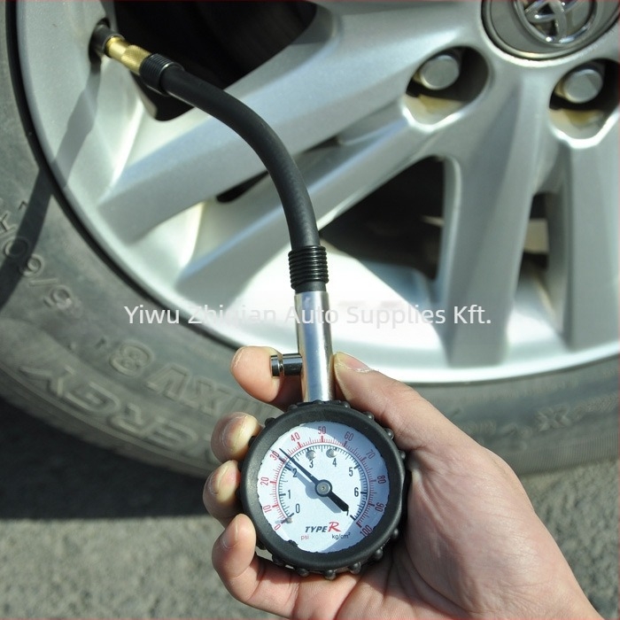 Autókeréknyomás-mérő digitális kijelzővel, ABS műanyag kivitel, 0–100 psi tartomány, kijelző kPa-ben