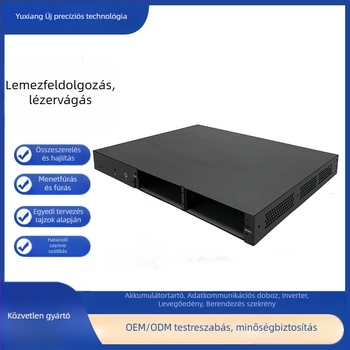 Elektronikai lemezből készült burkolat | Anyagok: rozsdamentes acél, alumínium ötvözet, réz, cink ötvözet, molibdén; Vastagság: 0,5–20 mm; Feldolgozás: lézeres vágás, nyomás, hajlítás, CNC fúrás; Felületkezelés: mattítás, polírozás, oxidáció, galvanizálás;