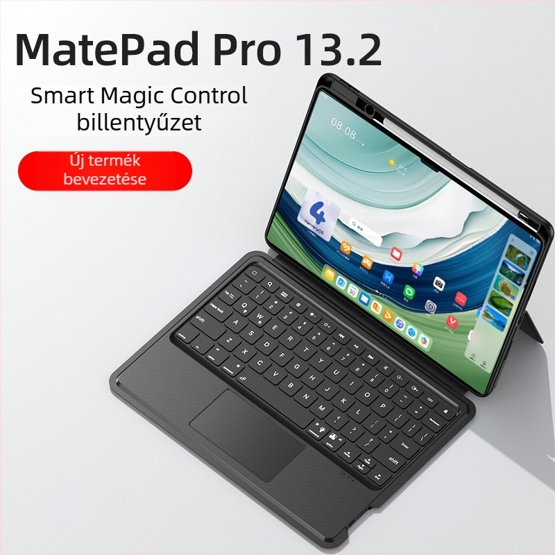 JUQITACH billentyűzetvédő tok és vezeték nélküli Bluetooth billentyűzet MatePad Pro 13.2, Pro 12.6, Air 11.5