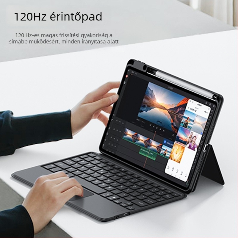 JUQITACH billentyűzetvédő tok és vezeték nélküli Bluetooth billentyűzet MatePad Pro 13.2, Pro 12.6, Air 11.5