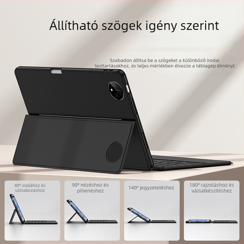 JUQITACH billentyűzetvédő tok és vezeték nélküli Bluetooth billentyűzet MatePad Pro 13.2, Pro 12.6, Air 11.5