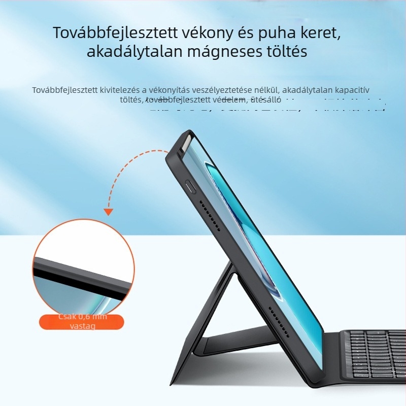 Honor táblagépekhez mágneses, szétválasztható Bluetooth billentyűzet hét színű háttérvilágítással