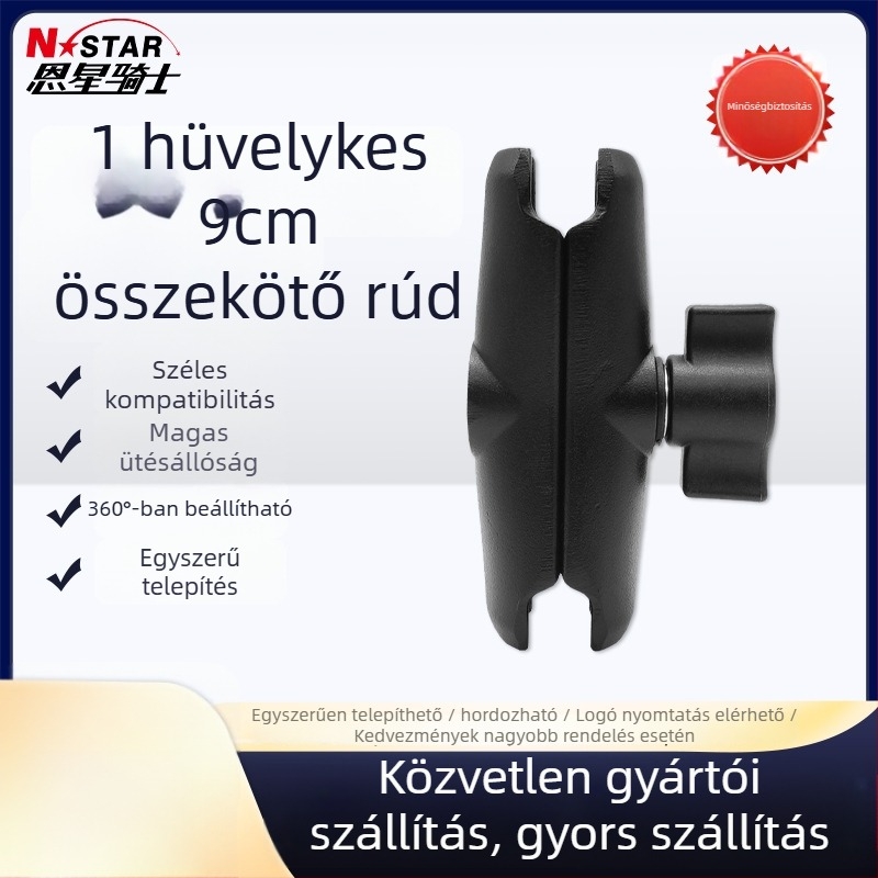 Autóba szerelhető tartó 9 cm-rel hosszabbító karral és 1 hüvelykes univerzális állítással; Mercy Knight márka, modell NPHA-9CM ARM; kompatibilis iPhone, iPad és iPod készülékekkel.