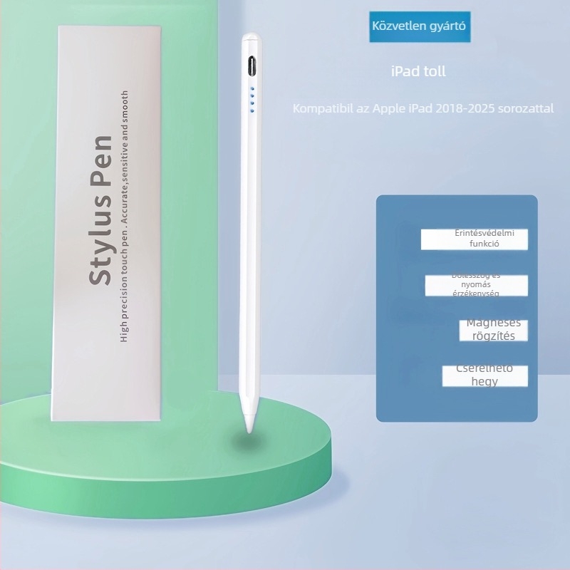 Q6 Stylus iPadhez – mágneses rögzítés, Type-C töltés, kompatibilis az iPad-del, megjelenés 2025