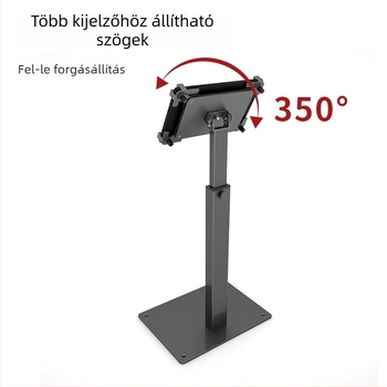 Alumínium ötvözetű tabletatartó állítható magassággal, lopás elleni védelemmel, pénztárgéphez és rendeléskijelzőhöz