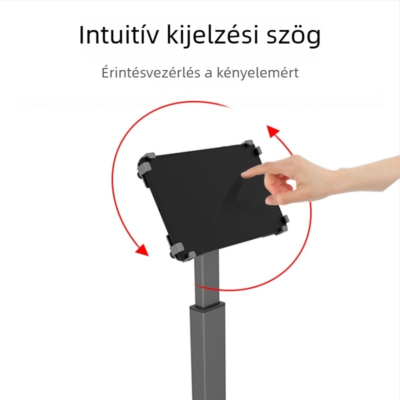Alumínium ötvözetű tabletatartó állítható magassággal, lopás elleni védelemmel, pénztárgéphez és rendeléskijelzőhöz