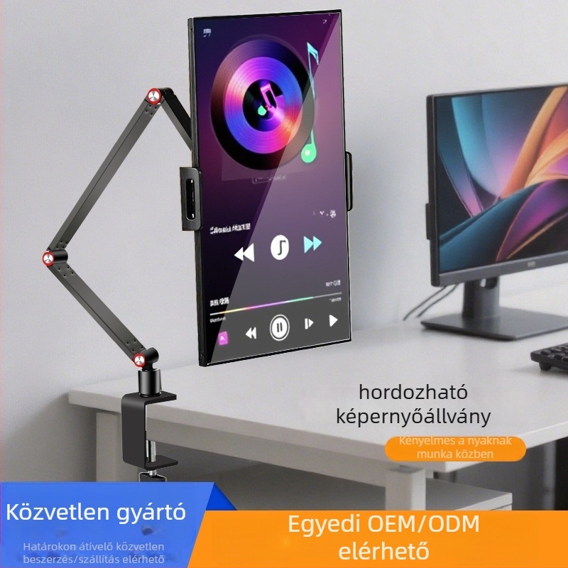 Asztali hordozható monitor és tablet állvány 360°-os forgatással