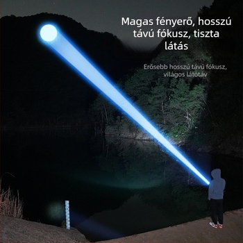 LED elemlámpa 80W, test alumínium ötvözet, 8600mAh akkumulátor, hatótáv több mint 500 m