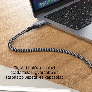 Type-C RJ45 gigabites hálózati adapter laptopokhoz és tabletekhez