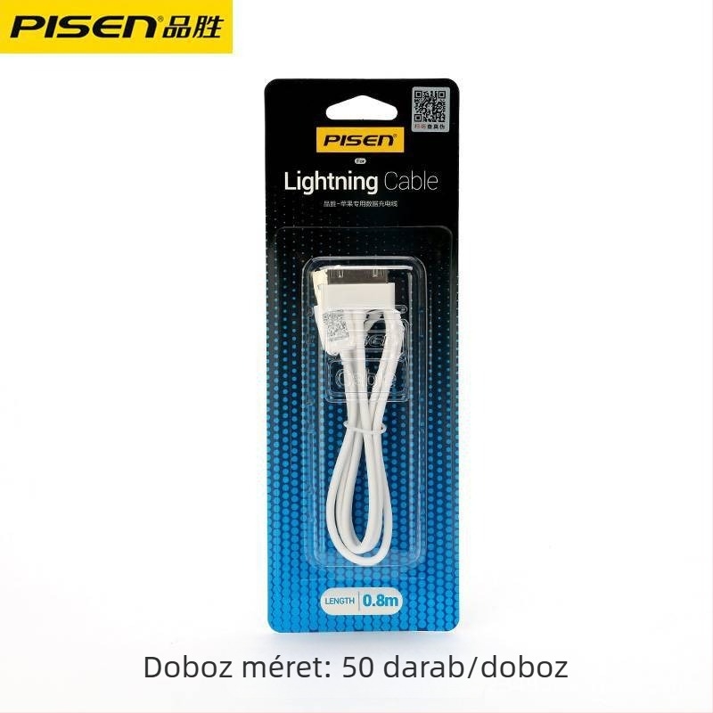 Tablet adat- és töltőkábel iPhone 4S és iPad 2-höz - USB-A, 1-2 m, ABS ház, PD gyors töltés