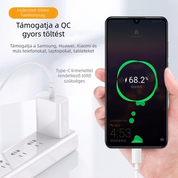 USB-C–USB-C adatkábel E-marker chippel, 100W PD gyors töltés, TPE burkolat