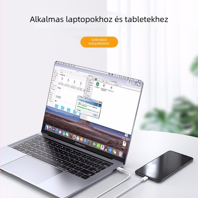 USB-C–USB-C adatkábel E-marker chippel, 100W PD gyors töltés, TPE burkolat