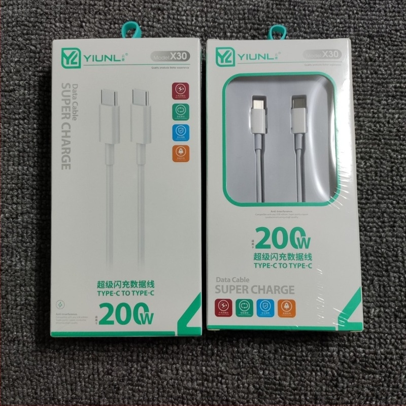 66W USB Type-C kábel C-to-C Huawei és Xiaomi készülékekhez – gyorstöltés okostelefonokra, tabletekre és laptopokra, max 200W
