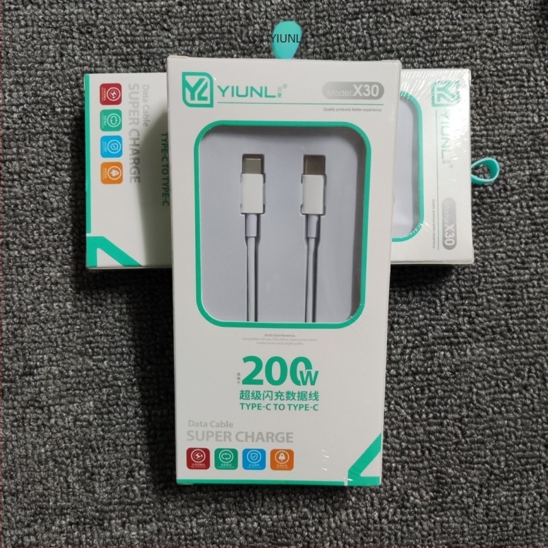 66W USB Type-C kábel C-to-C Huawei és Xiaomi készülékekhez – gyorstöltés okostelefonokra, tabletekre és laptopokra, max 200W