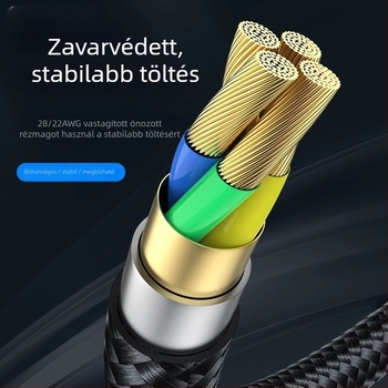 Apple 4 Adatkábel, nylon fonott, gyors töltés, 2W kimenet, egyszeres fej