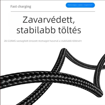 Apple 4 Adatkábel, nylon fonott, gyors töltés, 2W kimenet, egyszeres fej
